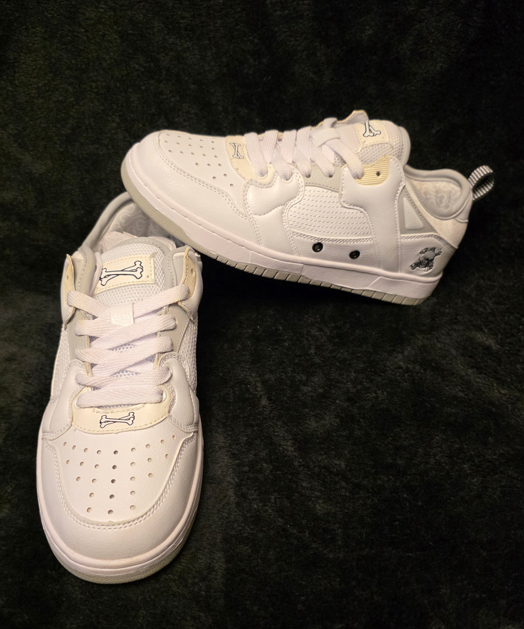 Brand X Skeletors Phantom all-white sneakers with bone detailing