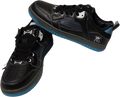 Brand X Skeletors Black Ice black sneakers with blue sole and skull detailing