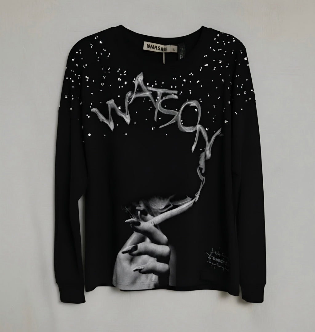 Watson Rhinestone Graphic Heavyweight T-Shirt – Size L