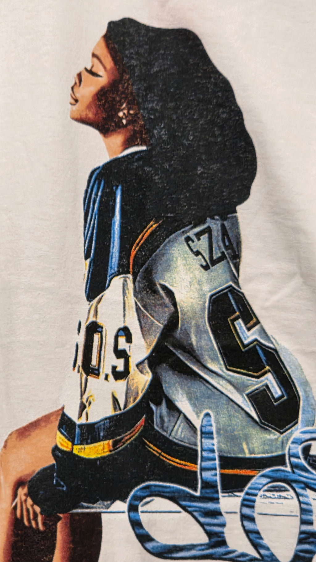 SZA SOS Vintage Graphic Tee - Print Close Up