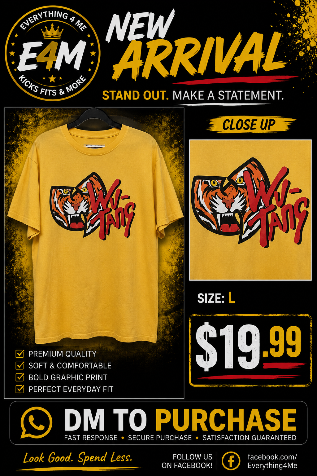 Wu-Tang Clan Tiger Logo Graphic Tee - Promo Flyer
