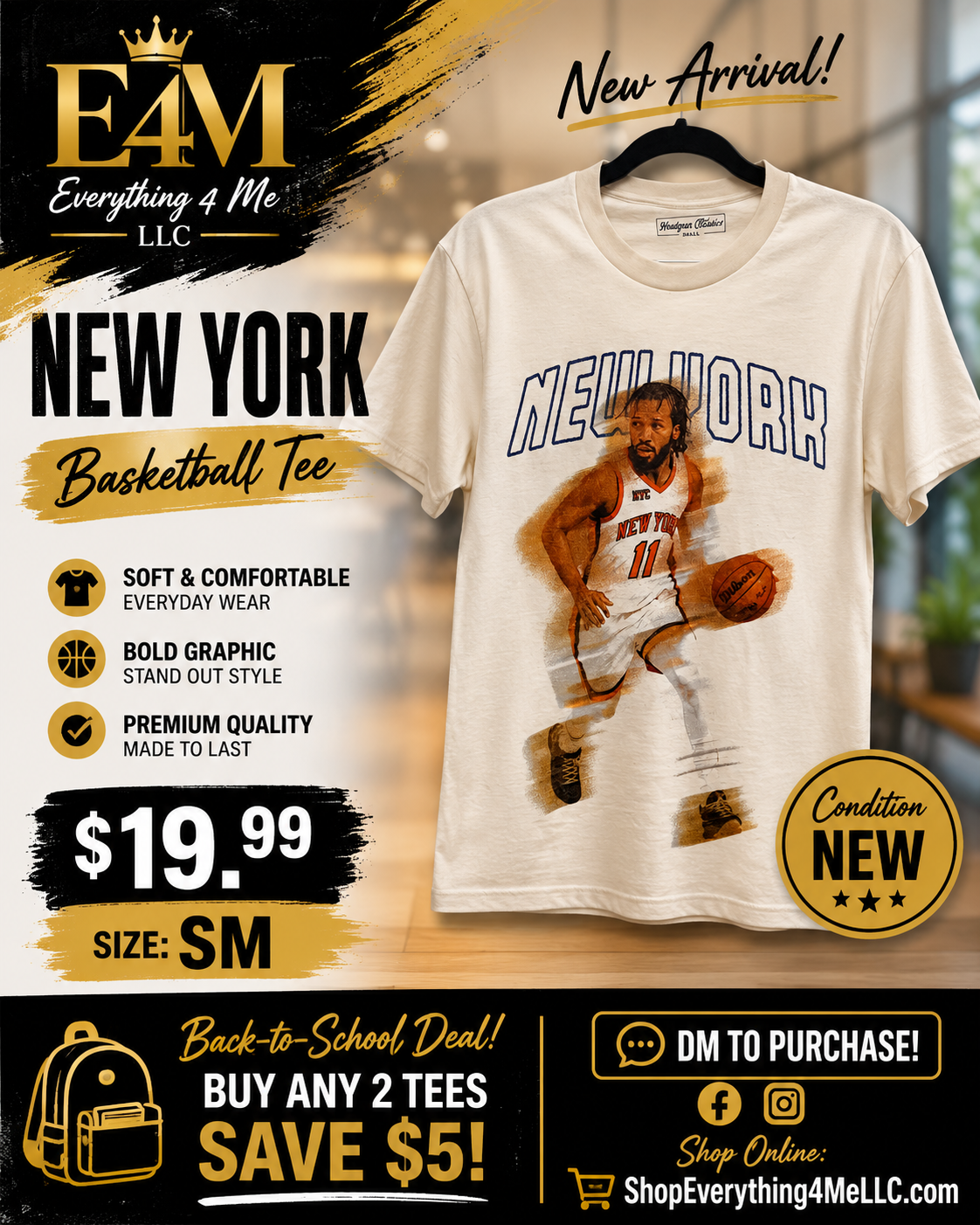 New York Knicks Jalen Brunson #11 Graphic Tee - Promo Flyer