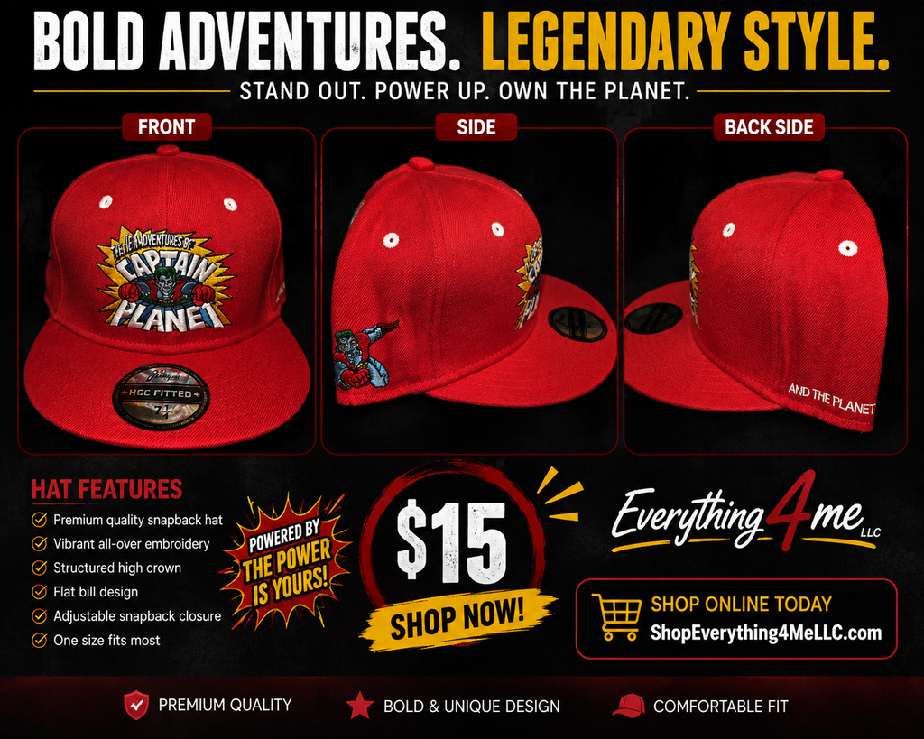 The New Adventures of Captain Planet Fitted Hat – Red