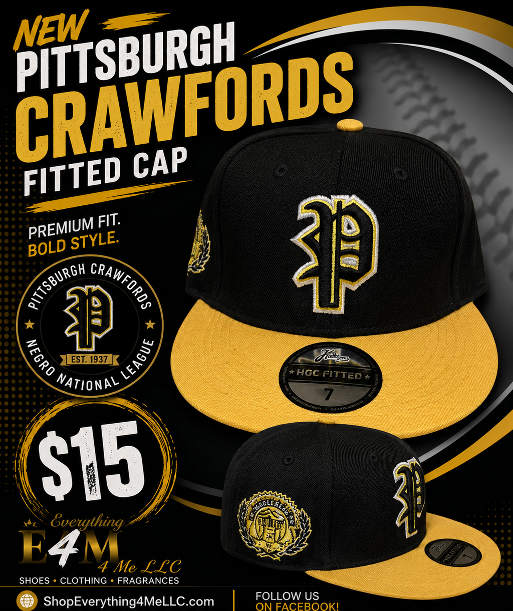 Pittsburgh Crawfords Negro National League Fitted Hat – Black & Gold