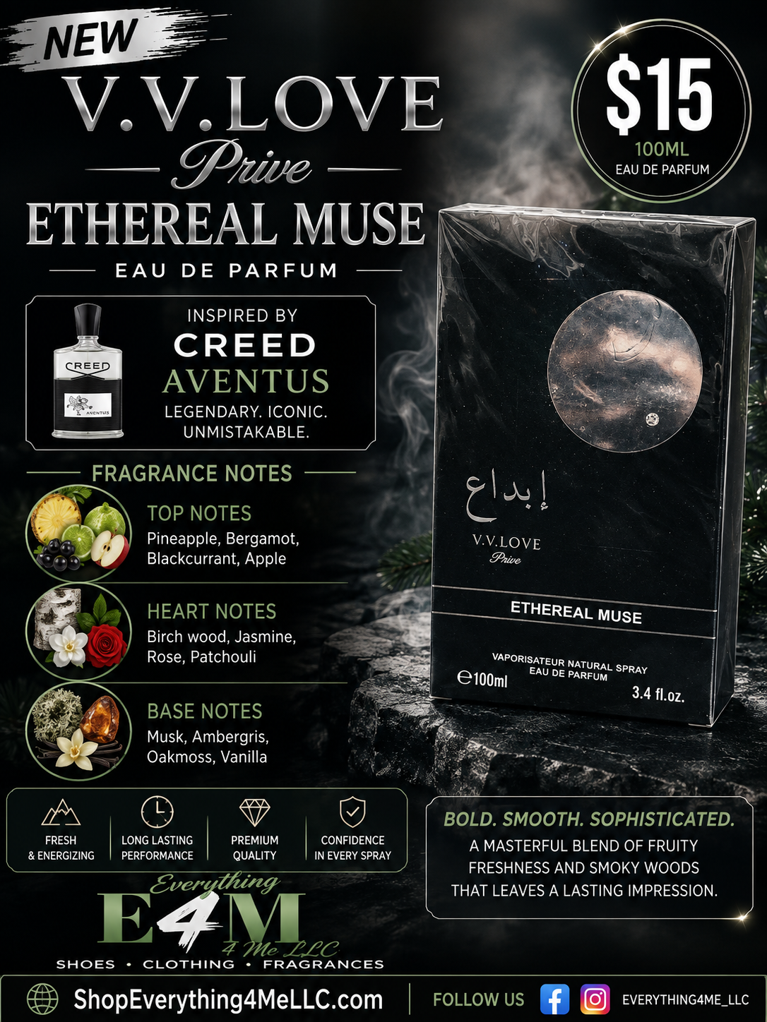 V.V. Love Privé Ethereal Muse EDP 100ml promotional flyer