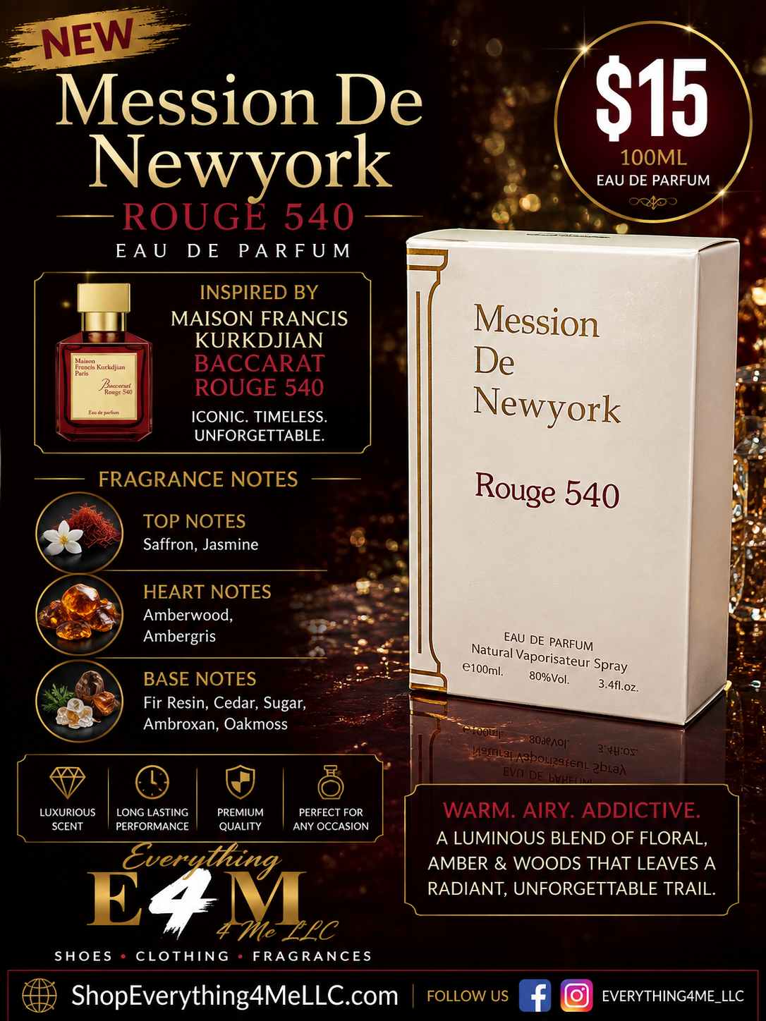Mession De Newyork Rouge 540 EDP 100ml promotional flyer