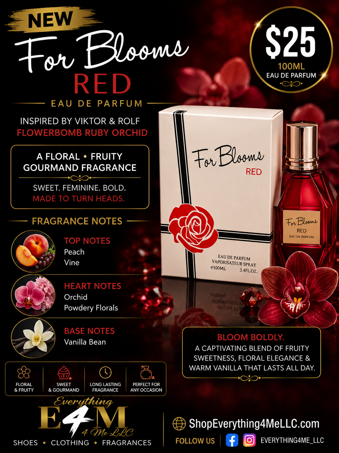 For Blooms Red EDP 100ml promotional flyer