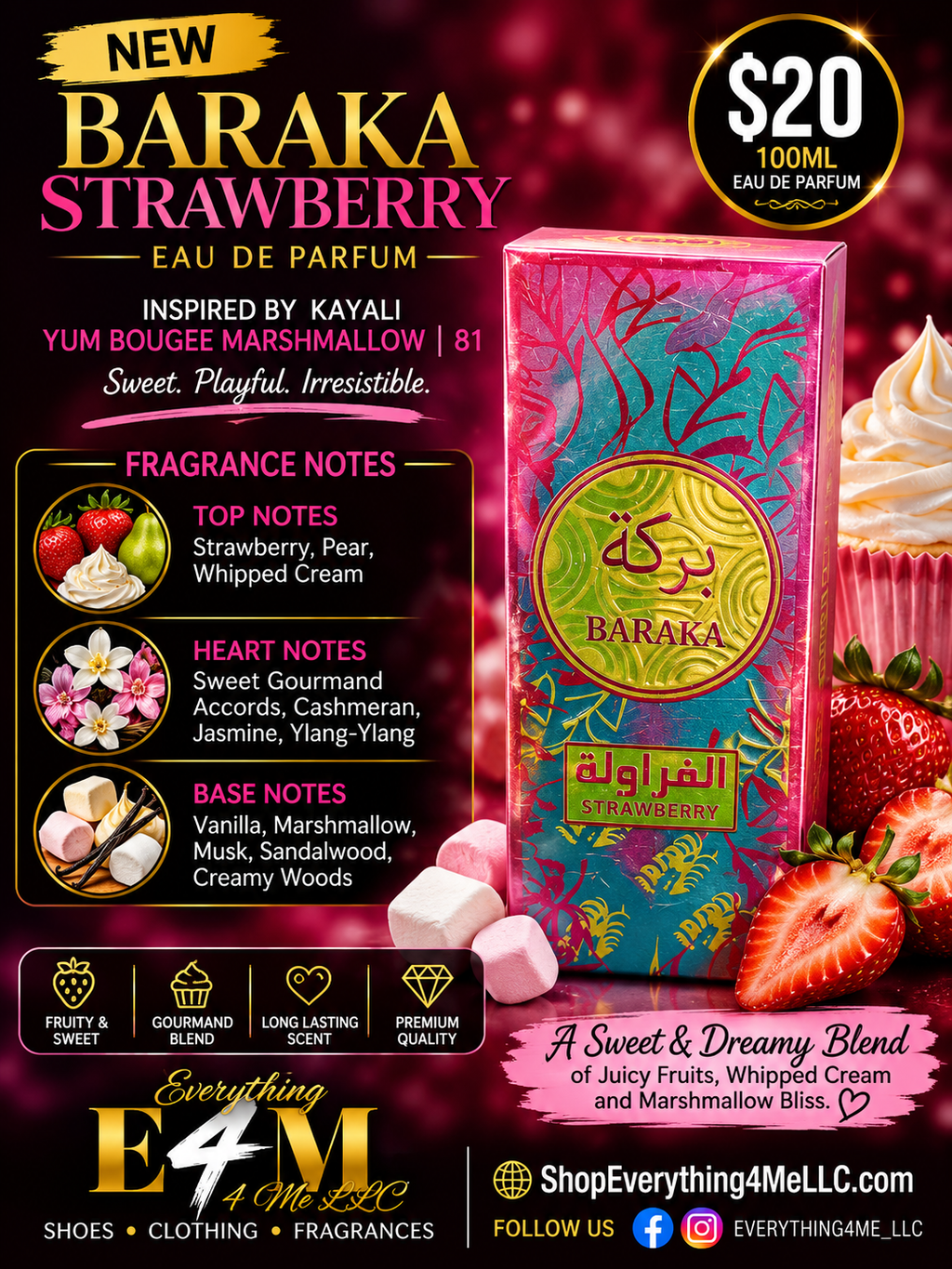 Baraka Strawberry EDP 100ml promotional flyer
