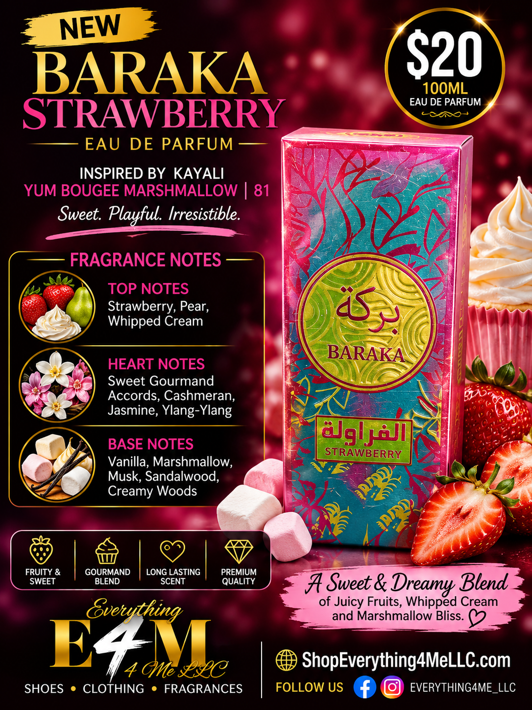 Baraka Strawberry EDP 100ml promotional flyer