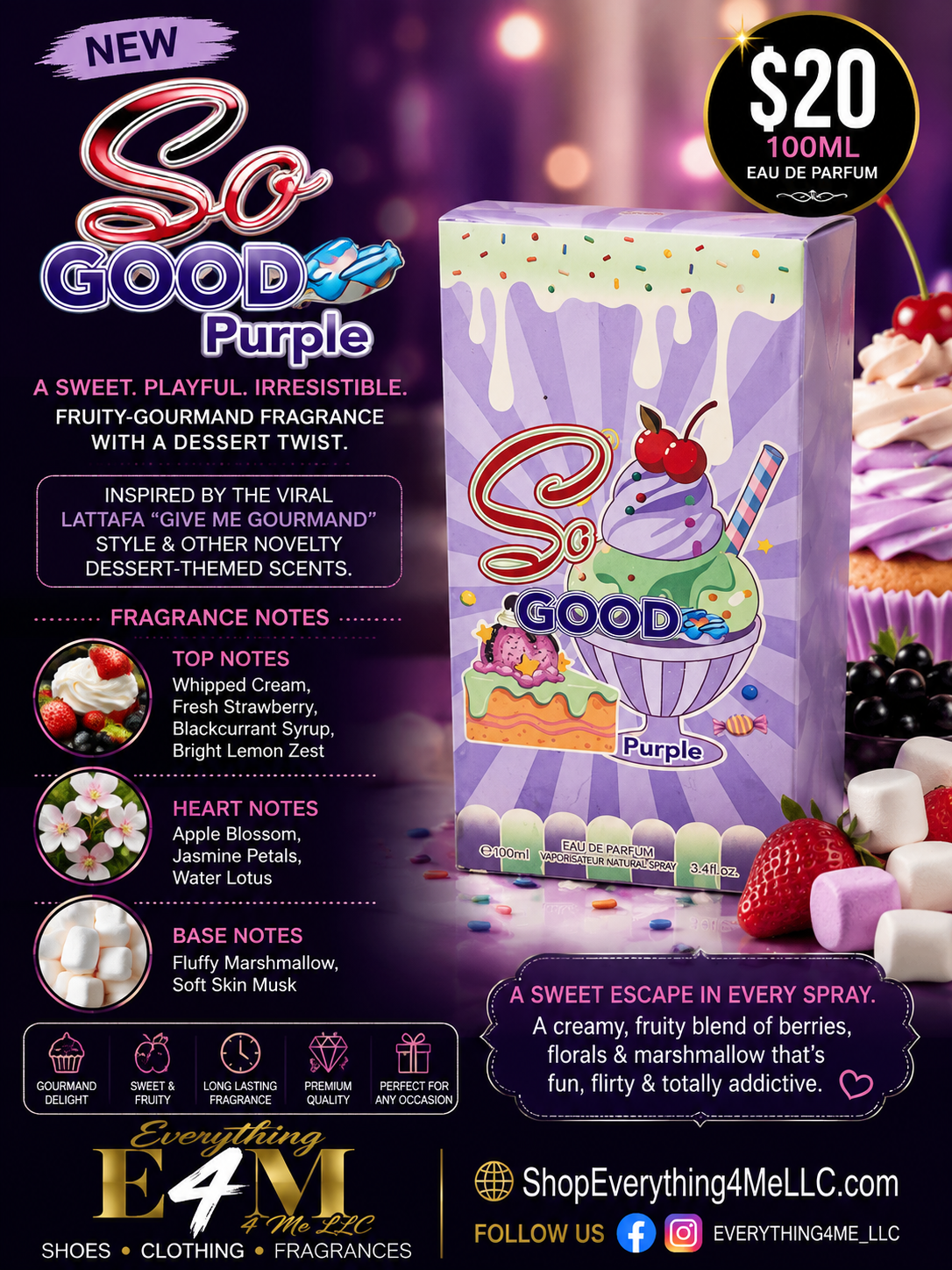 So Good Purple EDP 100ml promotional flyer