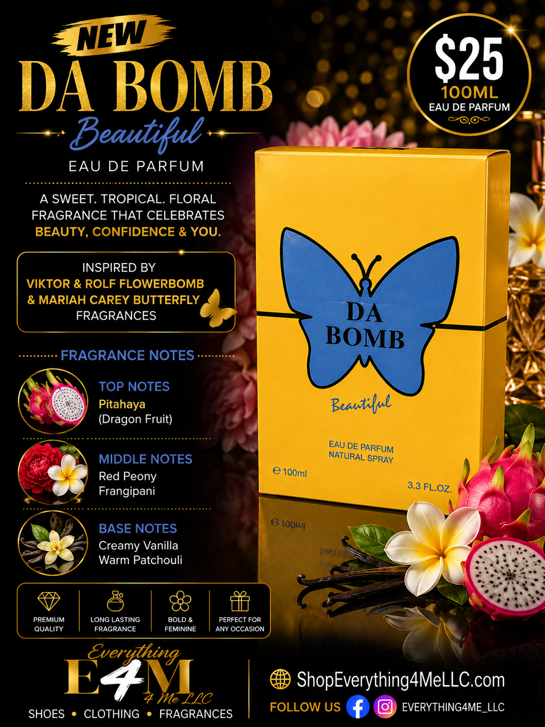Da Bomb Beautiful EDP 100ml promotional flyer