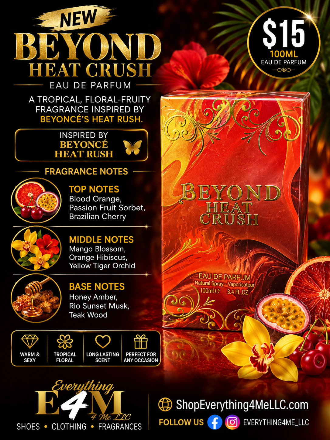Beyond Heat Crush EDP 100ml promotional flyer