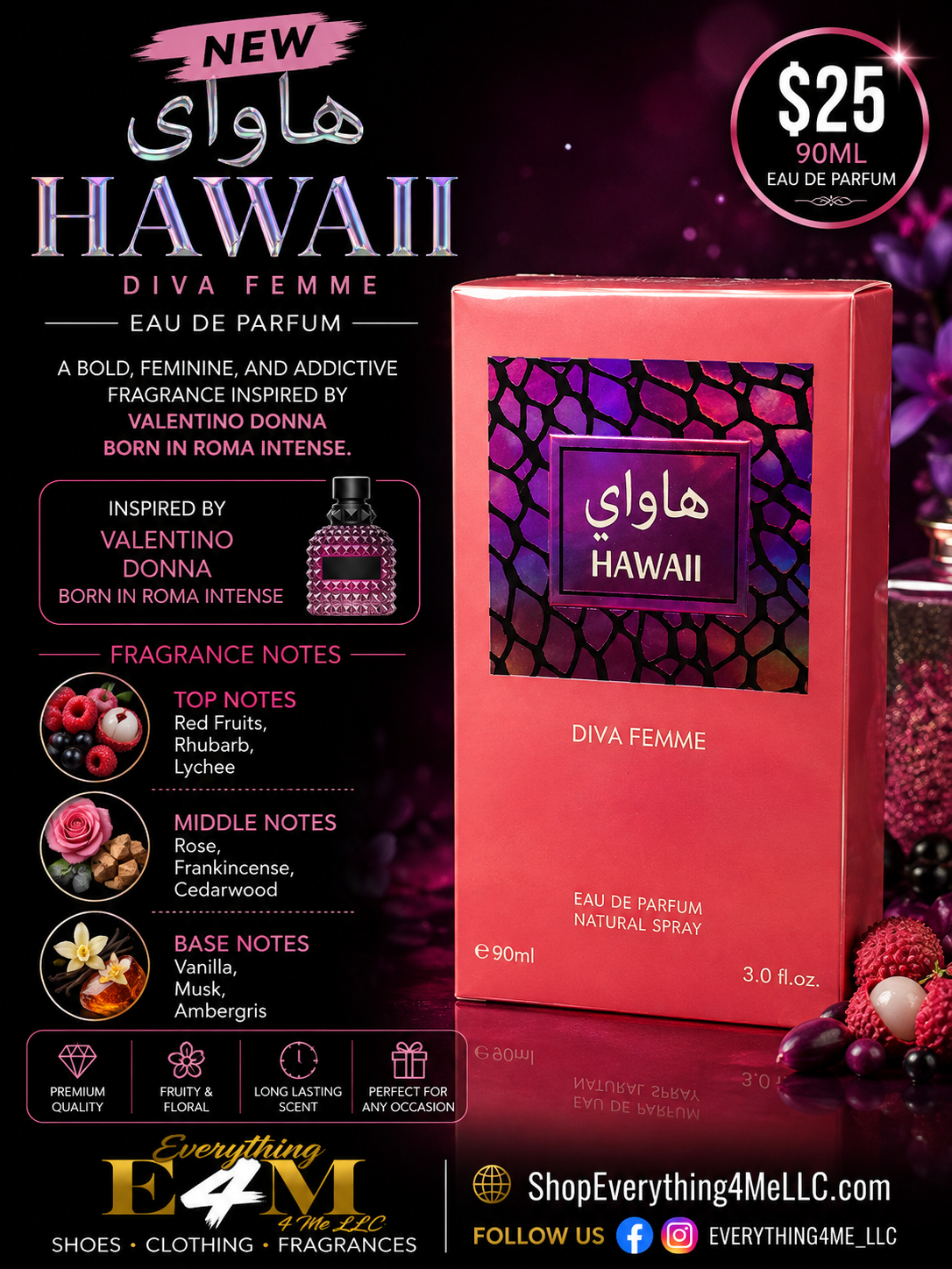 Hawaii Diva Femme EDP 90ml promotional flyer