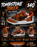 Tombstone Joker Men's Sneakers - orange edgy chain detail promotional flyer