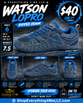 Watson LoPro Ripped Denim Men's Sneakers - blue denim texture promotional flyer