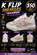 Watson White Monogram K-Flip Sneaker – Size 6Y / 7.5W
