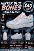 Brand X Winter Blue Bones Men's Sneakers promotional flyer