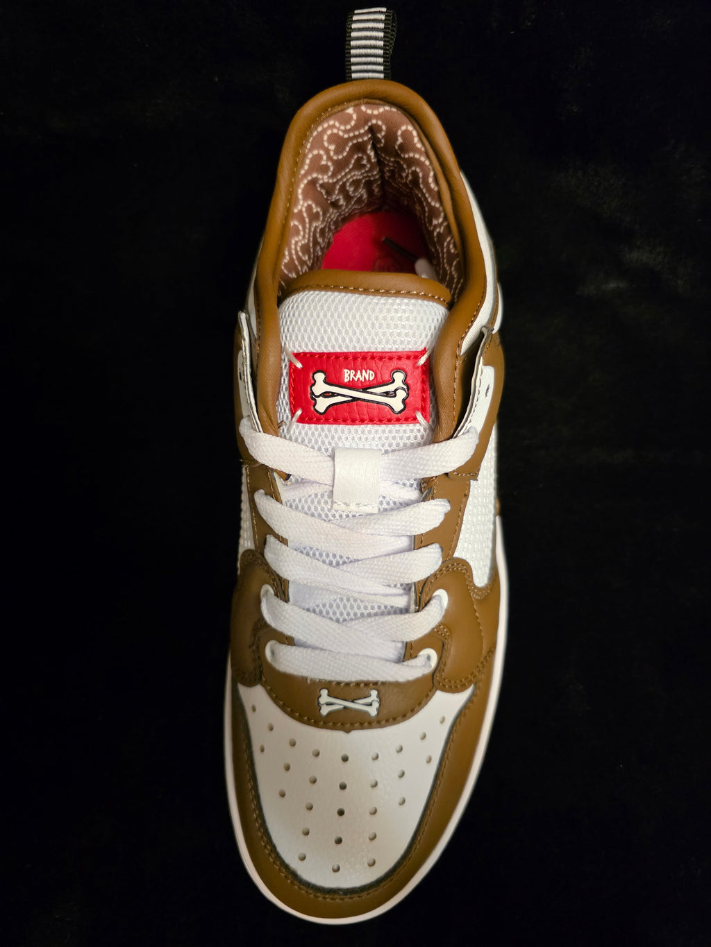 Brand X Reaper Jack Men's Sneakers - top view with bones lining and Brand X tongue tab