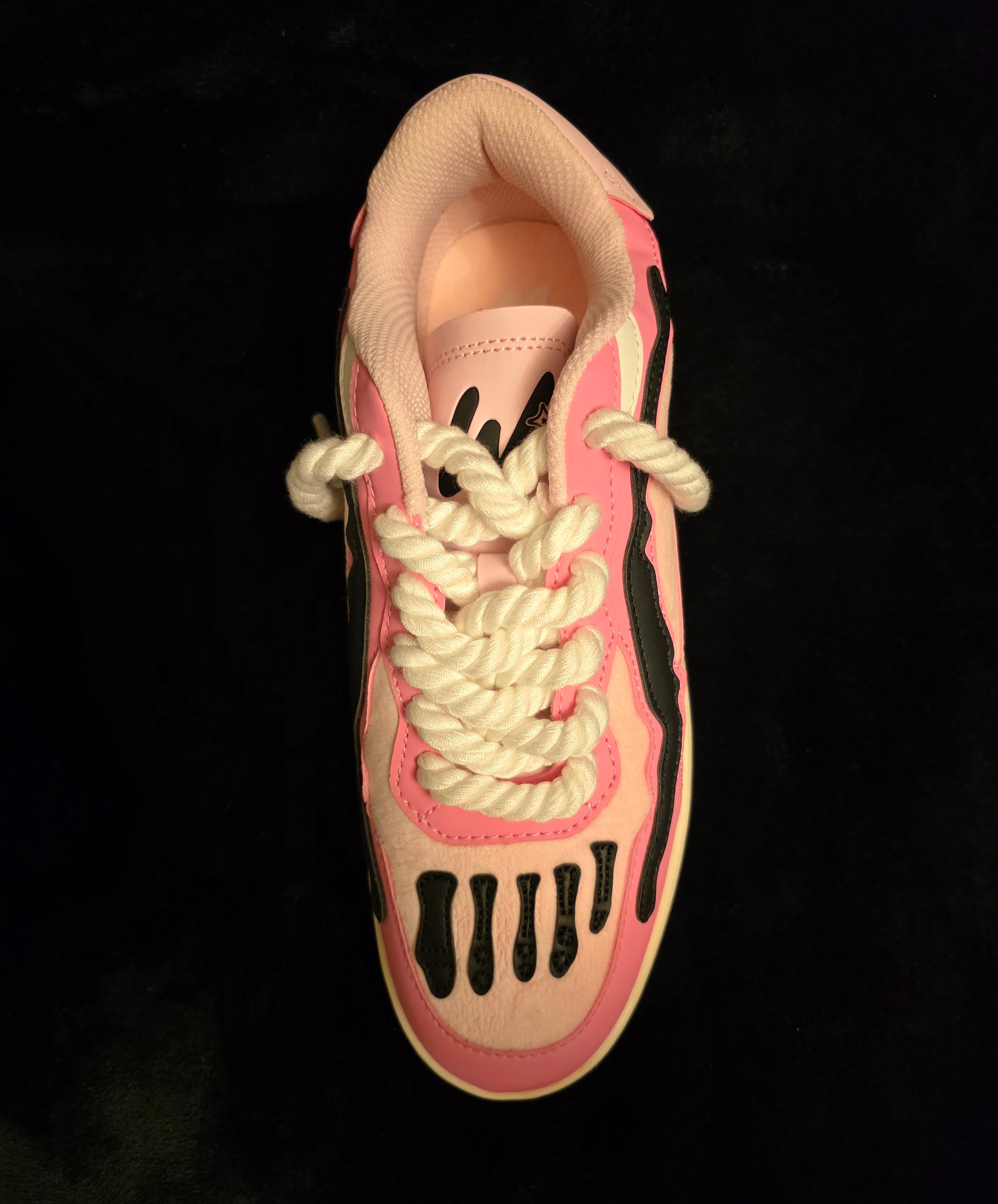 Watson Crushed Velvet Bones Men's Sneakers - top view with rope laces