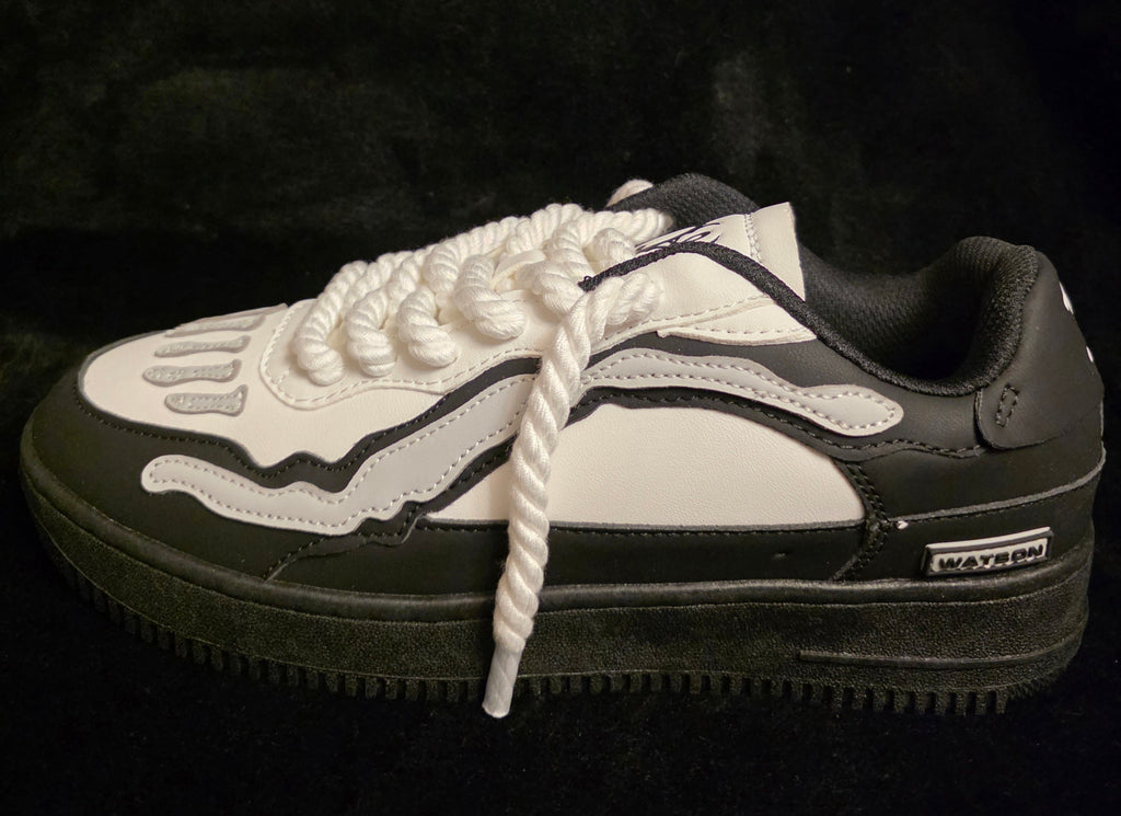 Watson Tuxedo Bones Men's Sneakers - alternate side view with Watson tab