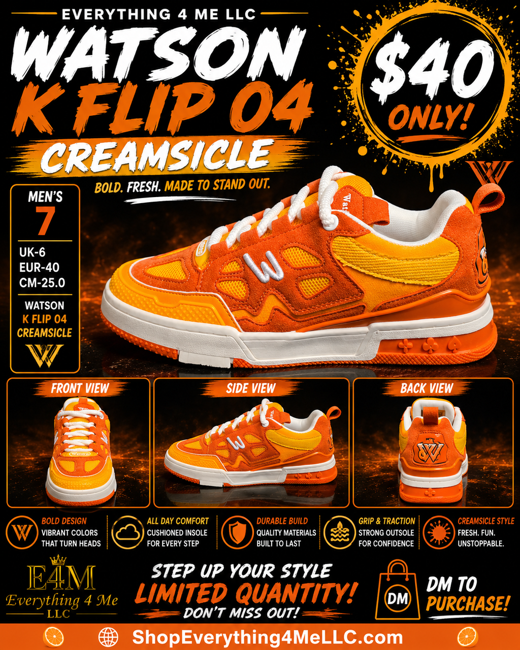 Watson K Flip 04 Creamsicle Men's Sneakers promotional flyer