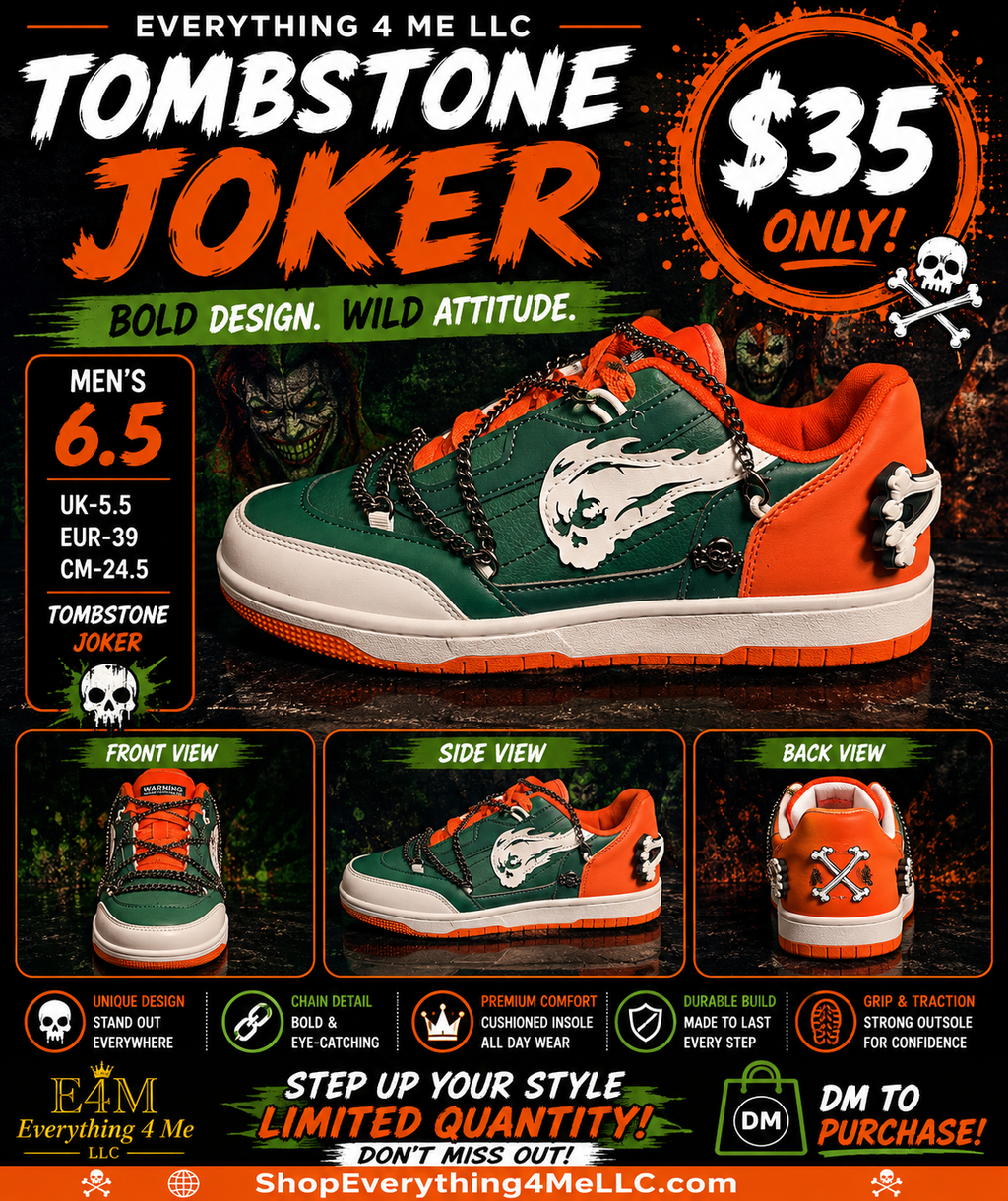 Tombstone Joker Green Men's Sneakers promotional flyer