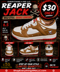 Brand X Reaper Jack Men's Sneakers promotional flyer - Bold Style Deadly Comfort