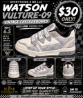 Watson Vulture-09 Vintage Checkerboard Men's Sneakers promotional flyer