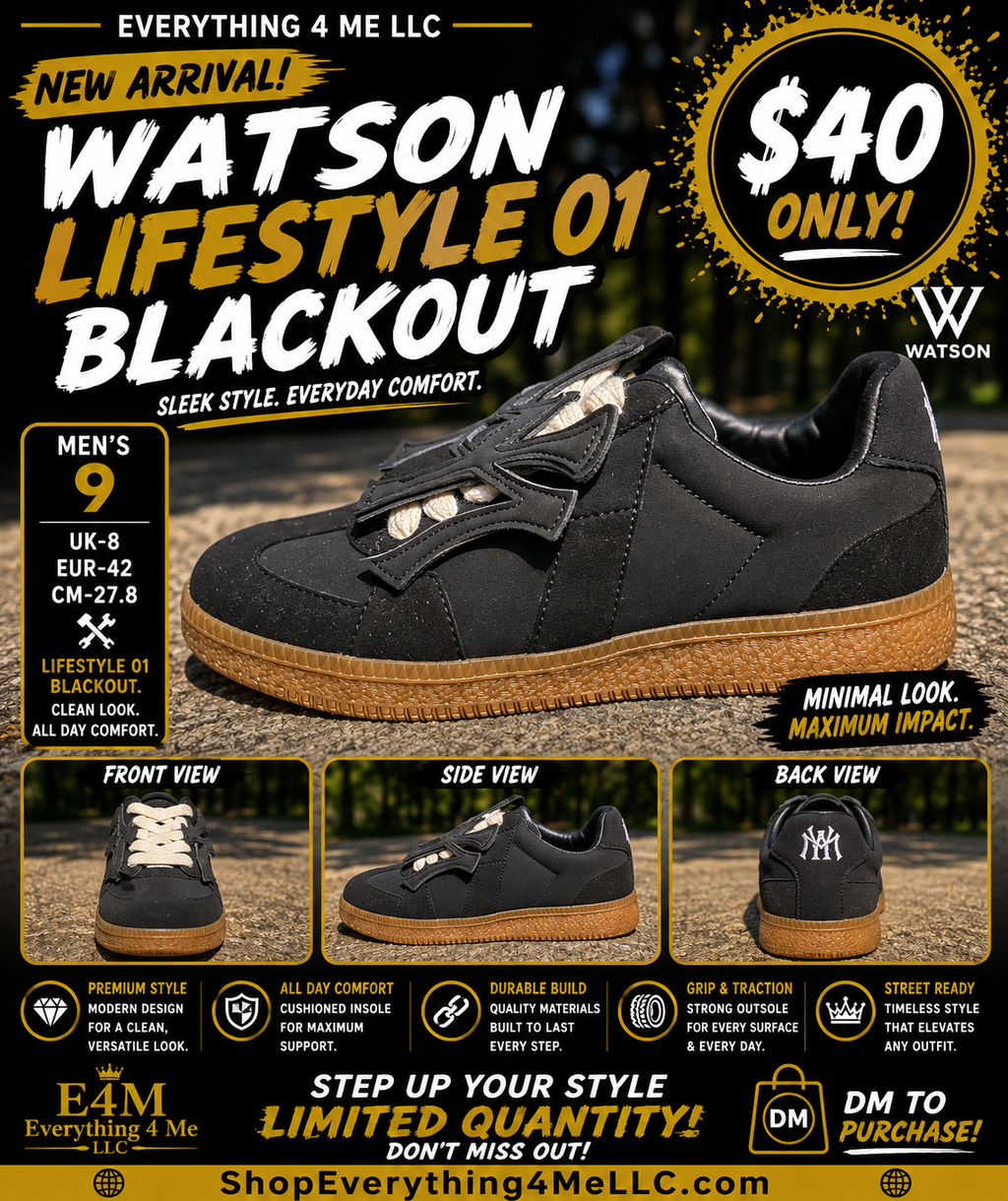 Watson Lifestyle 01 Blackout Men's Sneakers promotional flyer