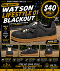 Watson Lifestyle 01 Blackout Men's Sneakers promotional flyer