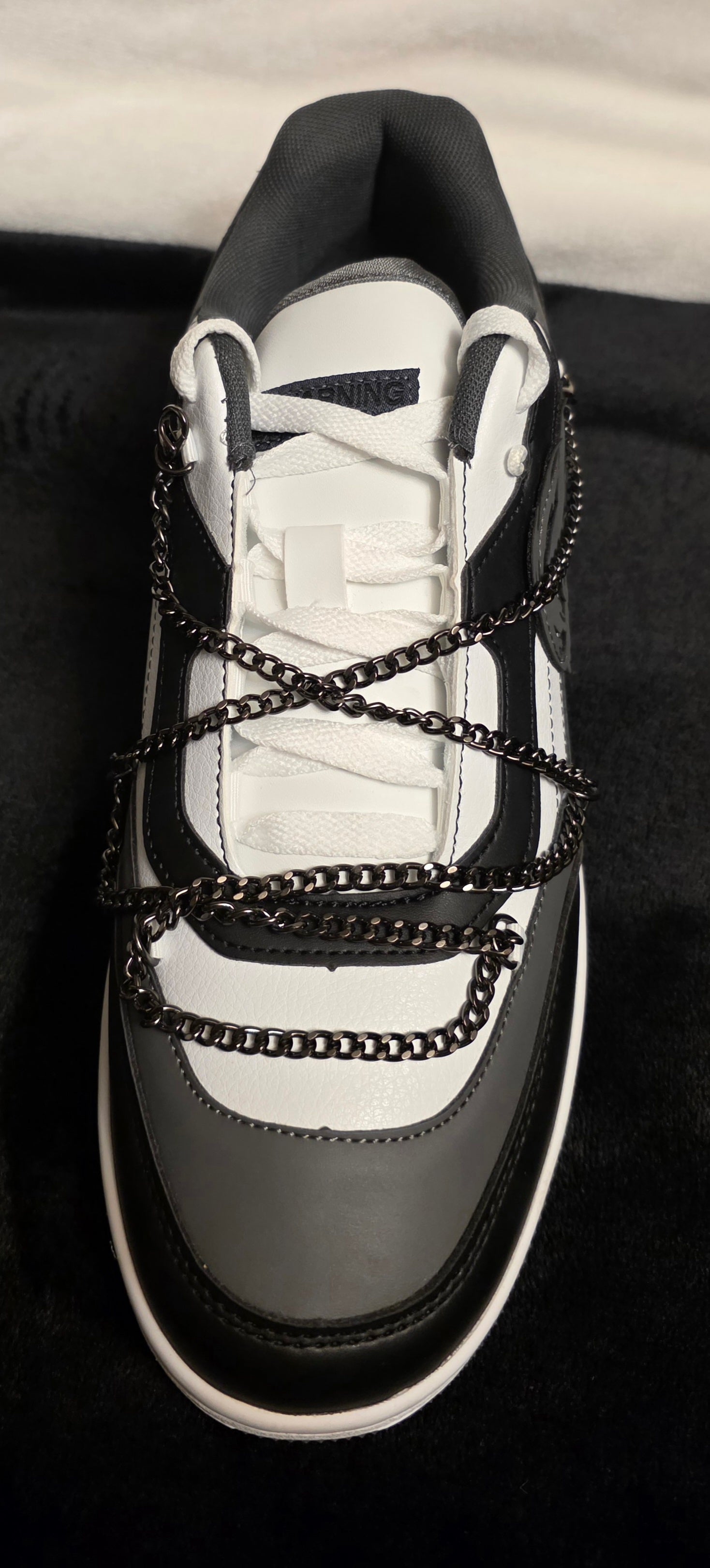 Brand X Court Classics Tombstone Joker Men's Sneakers - top view with chain laces