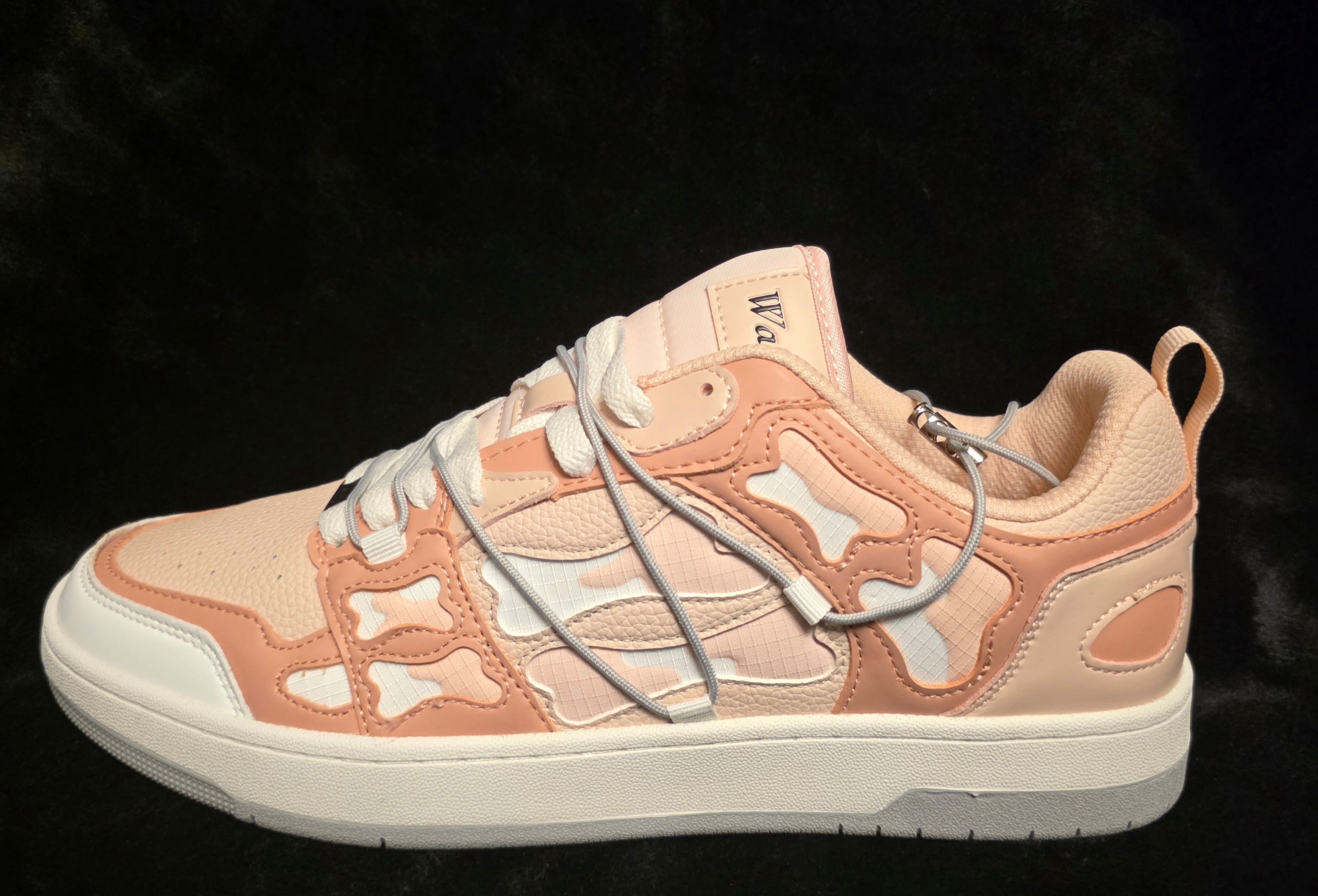 Watson Peach Rose Sprinter Men's Sneakers - side view with 3D bone panels and dual lace system