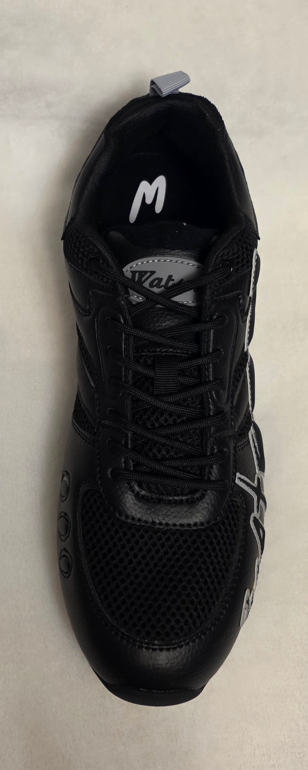 Watson Blackout NY Men's Sneakers - top view with Watson M insole branding