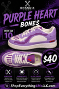 Brand X Studio Purple Heart Bones Men's Sneakers promotional flyer