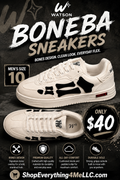Watson Boneba Men's Sneakers promotional flyer - Bones Design Clean Look Everyday Flex