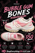 Brand X Studio Bubble Gum Bones Men's Sneakers promotional flyer - Bold Style Every Step