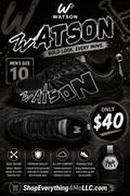 Watson Blackout NY Men's Sneakers promotional flyer - Bold Look Every Move