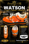 Watson Court Classic Live Catch Dungeness Men's Sneakers promotional flyer - Bold Style All Comfort