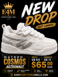 Watson Cosmos Astronaut Men's Sneakers promotional flyer - New Drop Just Landed - Men's 9.5 Women's 11 - $65