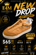 Watson Invader Dust Men's Sneakers promotional flyer - New Drop Just Landed - Men's 9.5 Women's 11 - $65