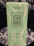 Marxzelle Zay Moi Pistachio Dolce Eau de Parfum 100mL box - soft sage mint green wave texture packaging with silver ZAY MOI square crest logo and gold Marxzelle header