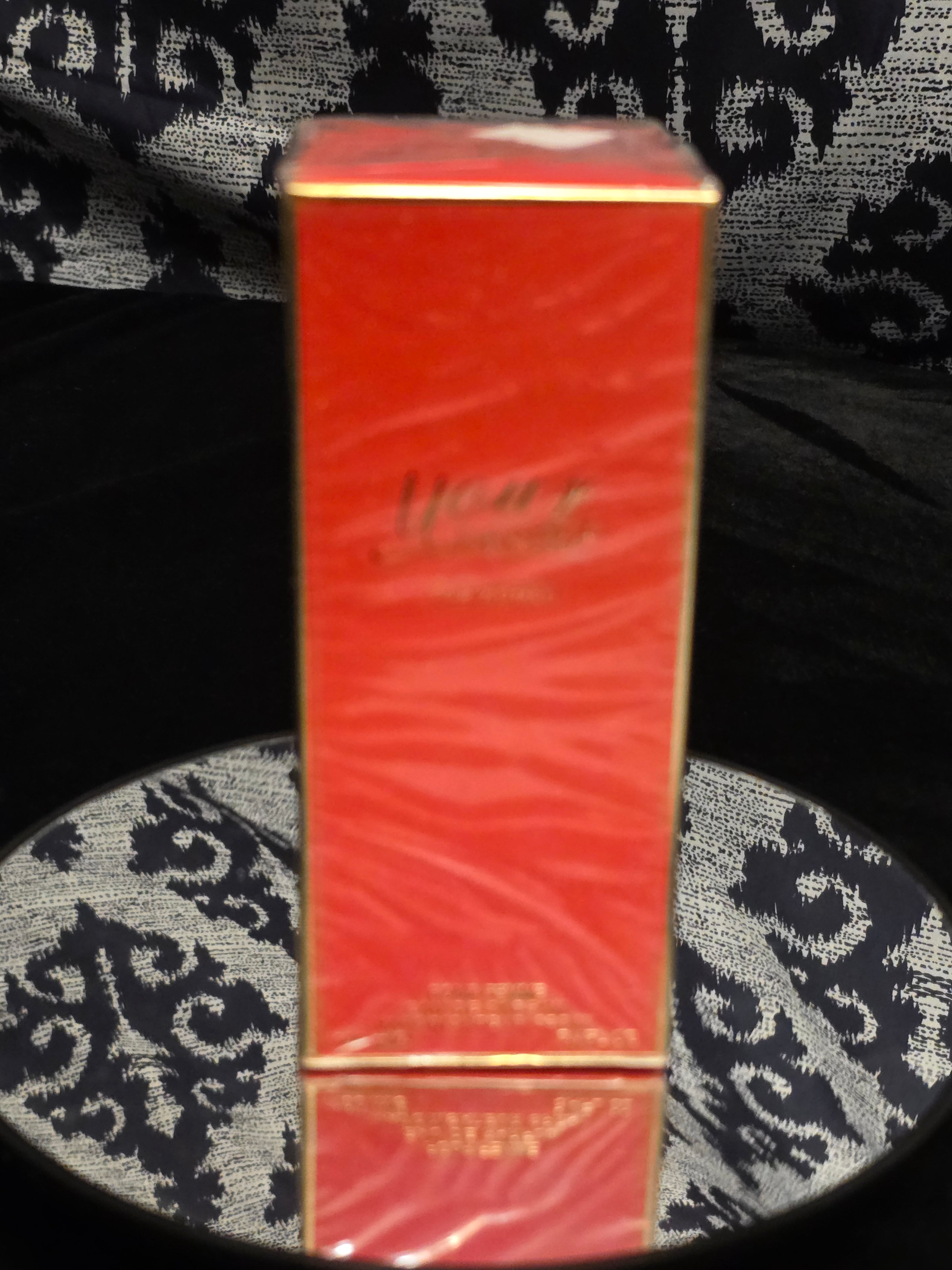 Your Desire For Women Eau de Parfum 100mL box - bold red glitter packaging with gold trim and elegant gold cursive script logo