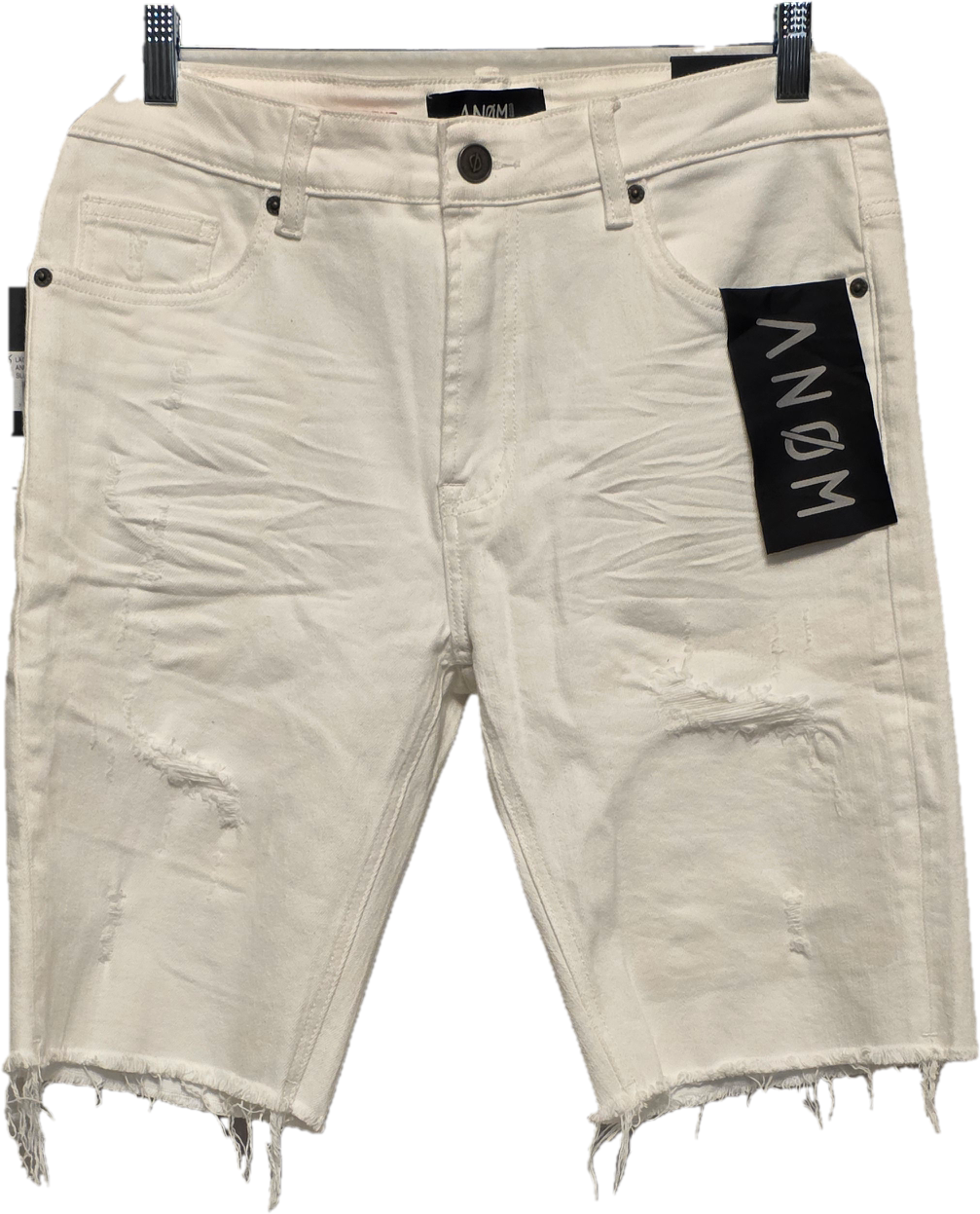 ANØM White Distressed Denim Shorts – Size 32