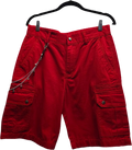 Watson Studios Red Cargo Shorts with Chain – Size 34