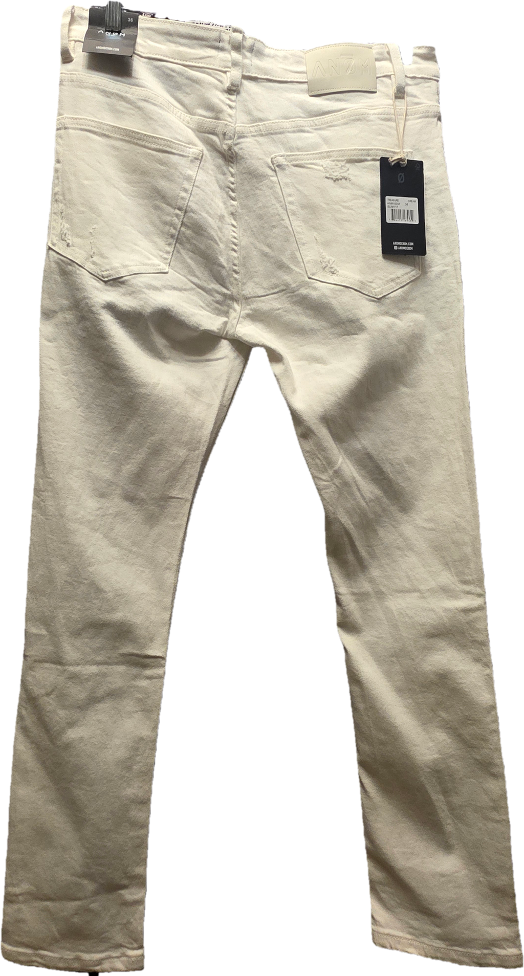 ANØM White Distressed Stacked Flare Jeans – Size 36