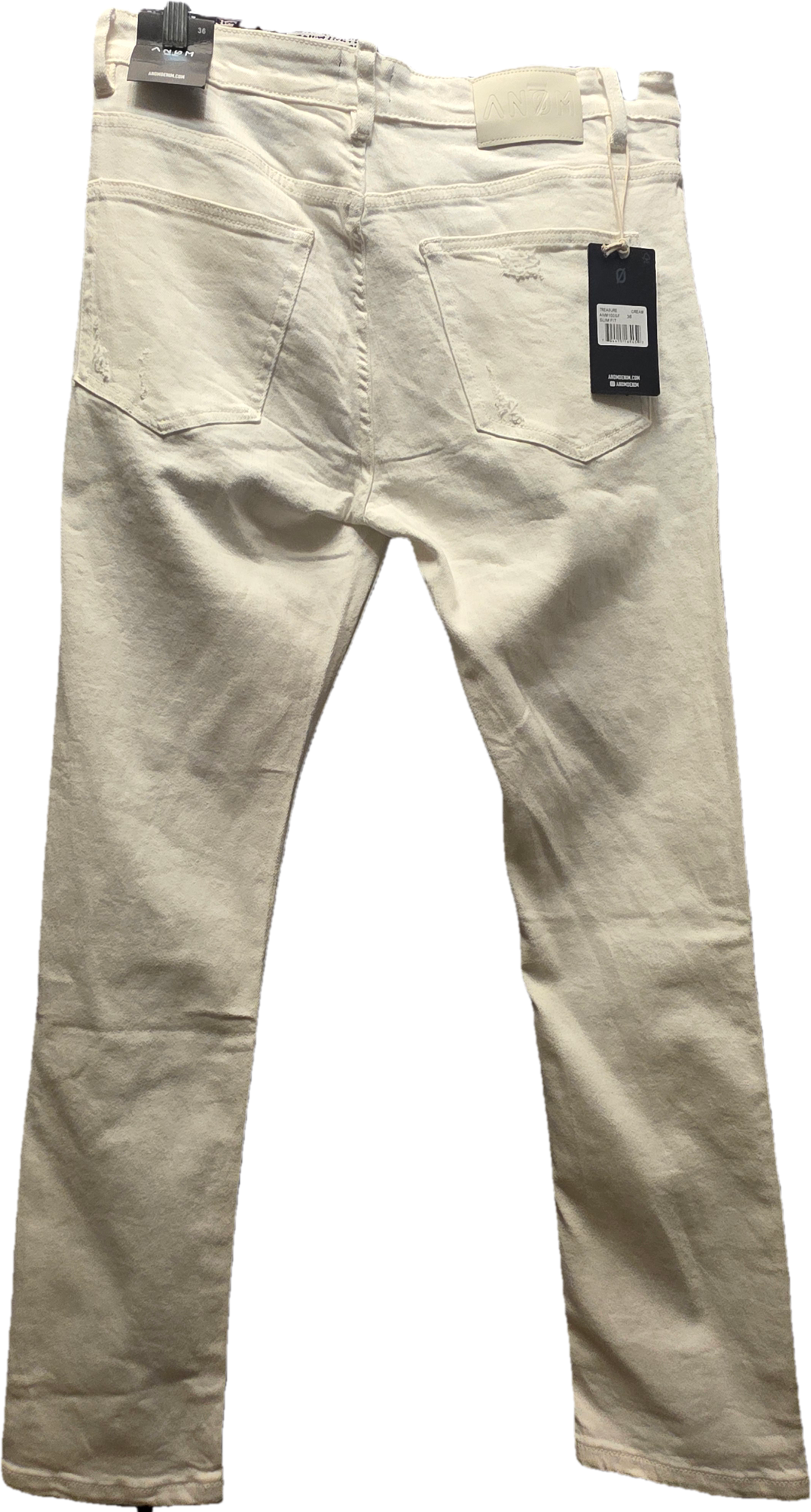 ANØM White Distressed Stacked Flare Jeans – Size 36