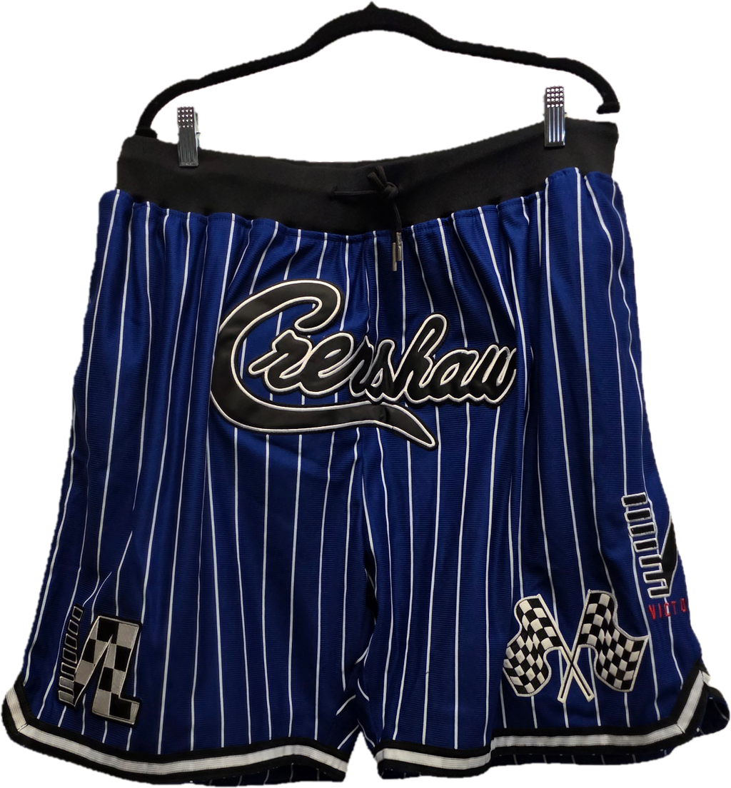 Crenshaw Blue Pinstripe Basketball Shorts – Size XL