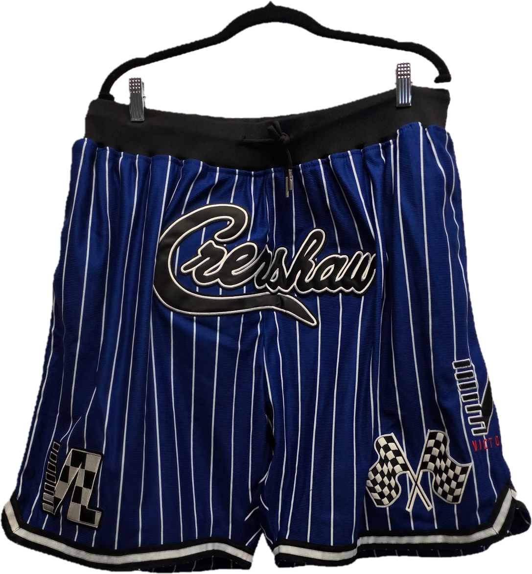 Crenshaw Blue Pinstripe Basketball Shorts – Size XL