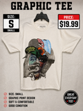 Hudson Classics Problem Child Graphic Tee white size small with bold artistic face print
