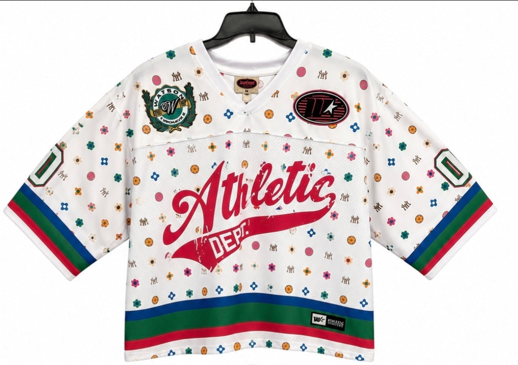 Watson Athletic Dept Pattern Cropped Football Jersey